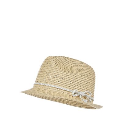Girls' straw trilby hat